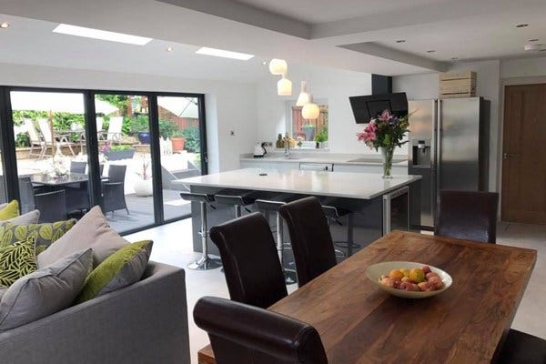 inside of newcastle rear pitched roof extension